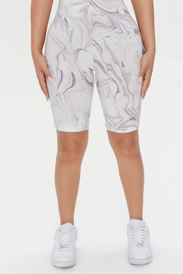 Forever 21 Marble Print Biker Shorts
