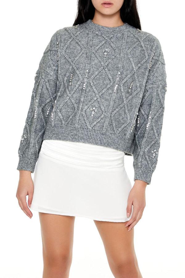 forever 21 Marled Faux Gem Sweater