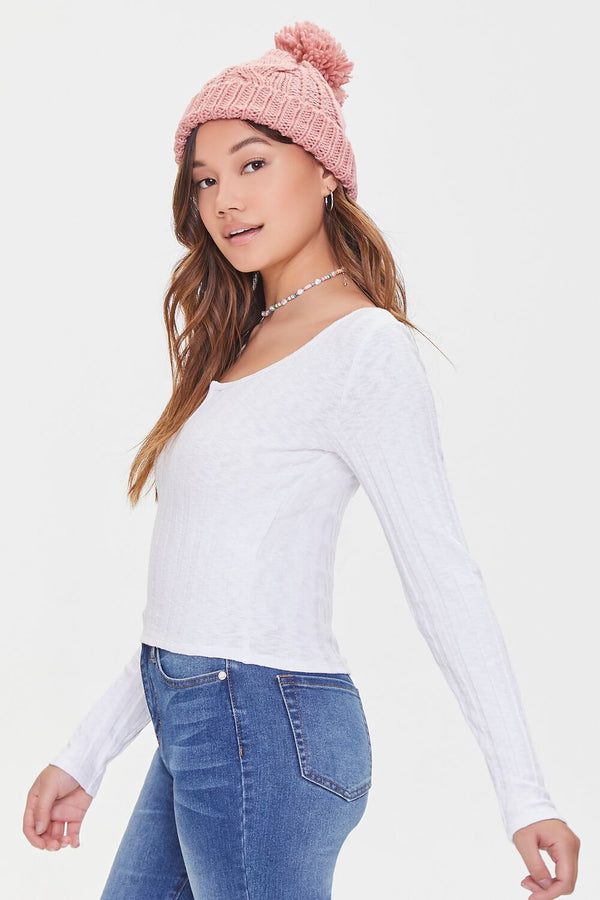 Forever 21 Marled Split-Neck Top
