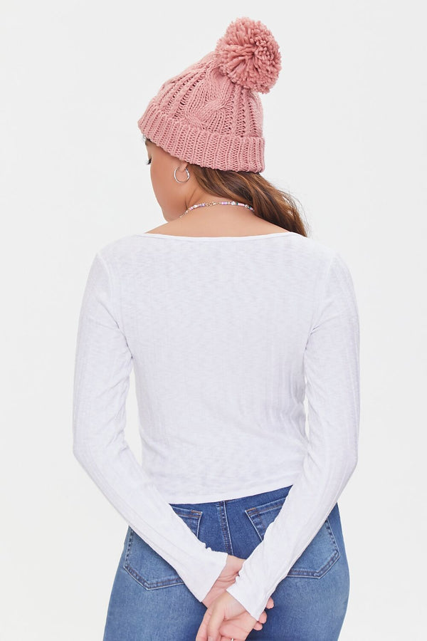 Forever 21 Marled Split-Neck Top