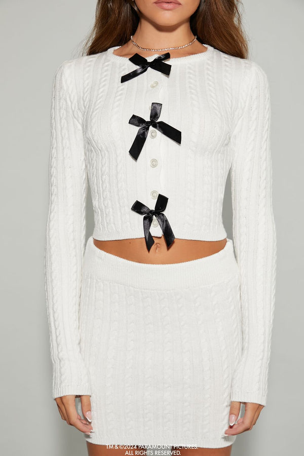 Forever 21 Mean Girls Bow Cardigan Sweater