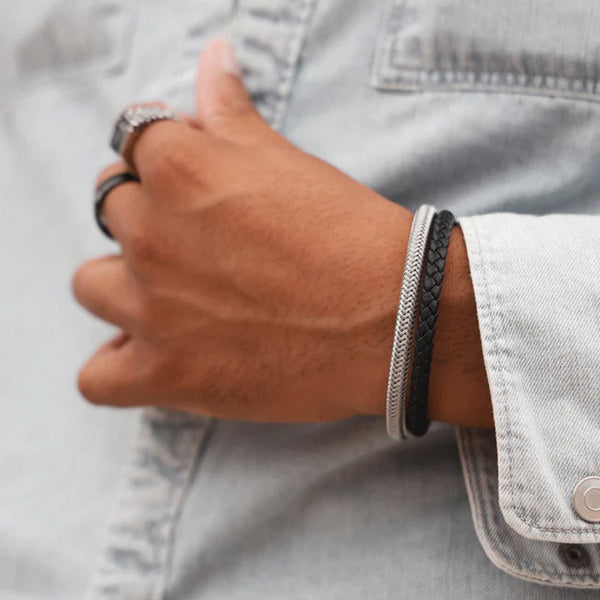 Forever 21 Men's Genuine Leather Selma Bracelet