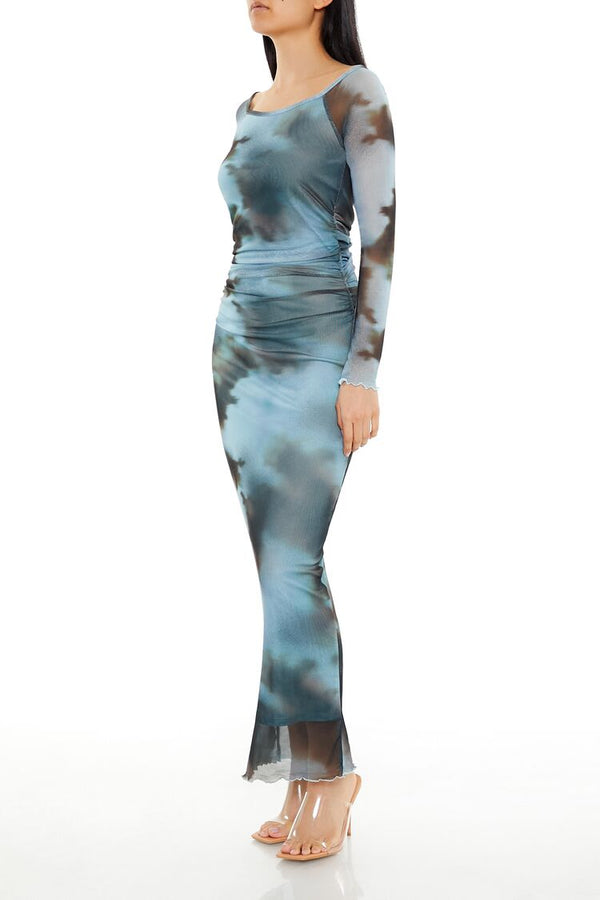 Forever 21 Mesh Abstract Bodycon Maxi Dress