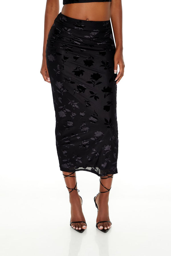 Forever 21 Metallic Burnout Cami & Skirt Set