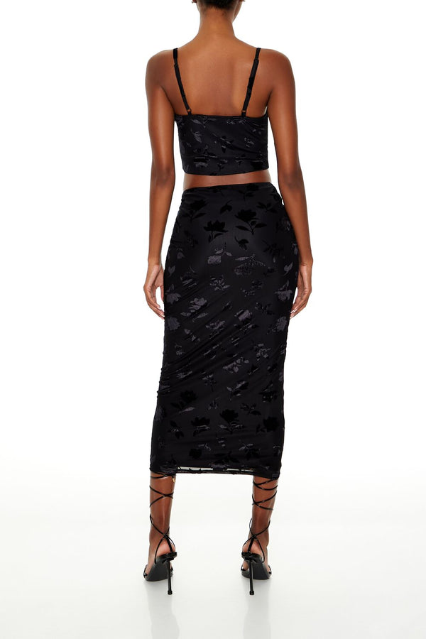 Forever 21 Metallic Burnout Cami & Skirt Set