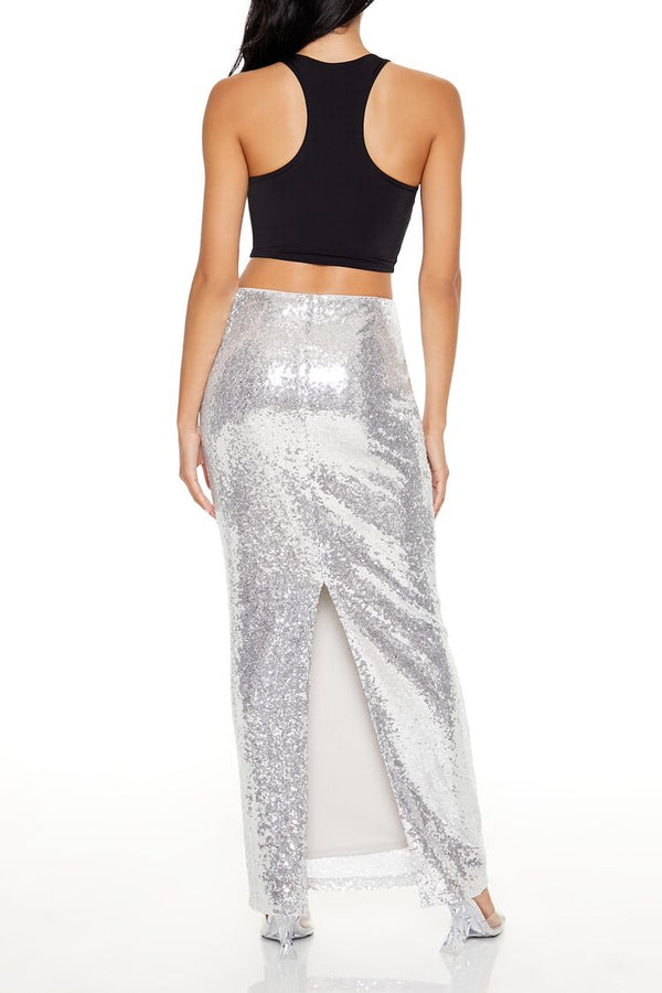Forever 21 Metallic Sequin Maxi Skirt