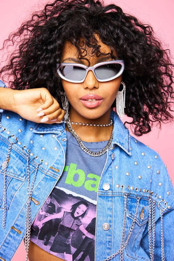 forever 21 Metallic Shield Sunglasses