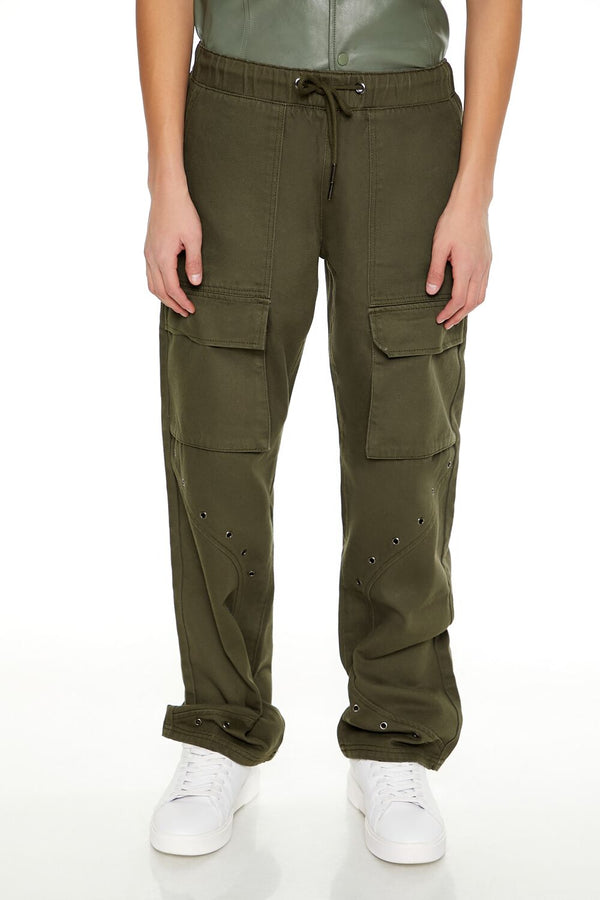 Forever 21 Mid-Rise Drawstring Cargo Pants