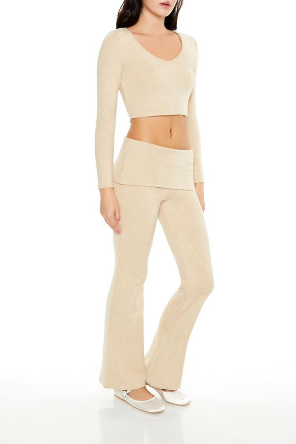 Forever 21 Mid-Rise Foldover Flare Pants