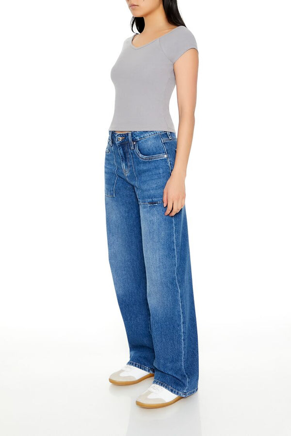 Forever 21 Mid-Rise Utility Carpenter Jeans