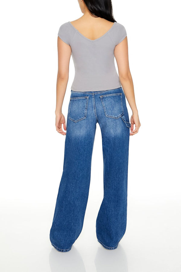 Forever 21 Mid-Rise Utility Carpenter Jeans