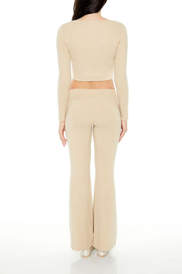 Forever 21 Mid-Rise V-Cut Flare Pants