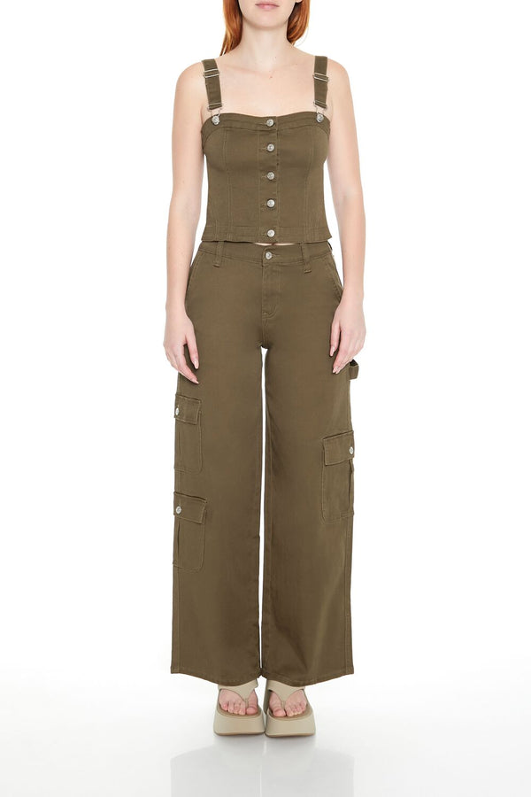 forever 21 Mid-Rise Wide-Leg Cargo Pants