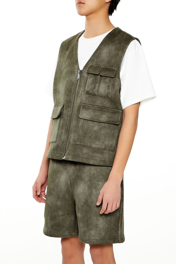 Forever 21 Mineral Wash Cargo Vest
