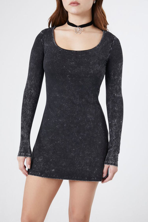 Forever 21 Mineral Wash Fit & Flare Dress