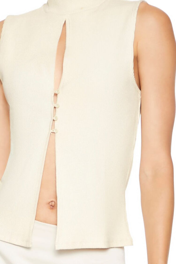 Forever 21 Mock Neck Split-Hem Top