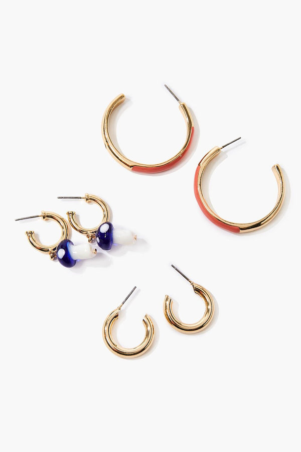 forever 21 Mushroom Charm Hoop Earring Set
