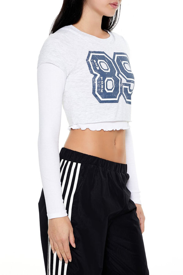 Forever 21 New York 89 Cropped Combo Tee