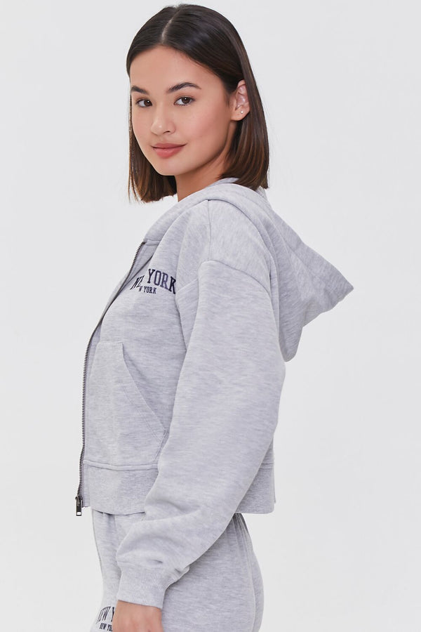 Forever 21 New York Graphic Zip-Up Hoodie
