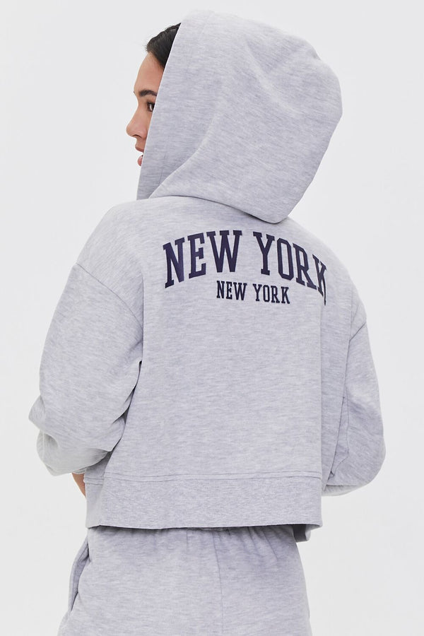 Forever 21 New York Graphic Zip-Up Hoodie