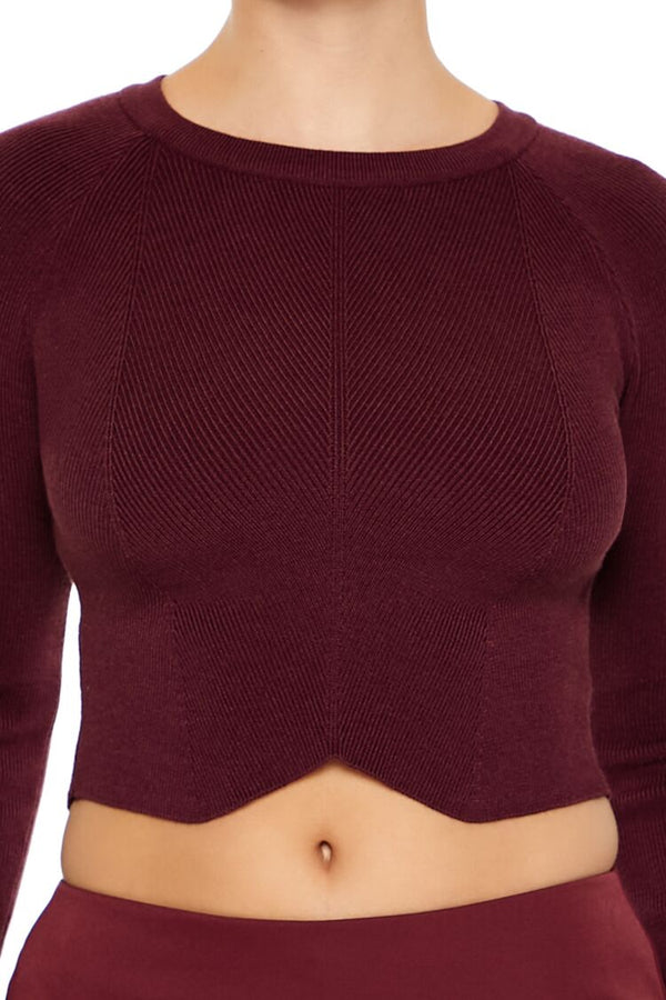 Forever 21 Notched Cropped Sweater