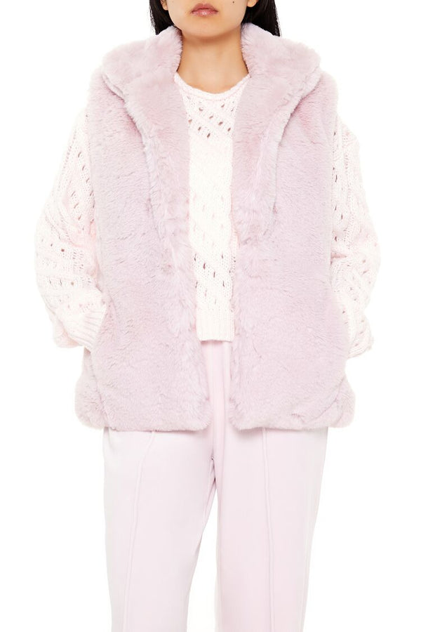 forever 21 Notched Faux Fur Vest