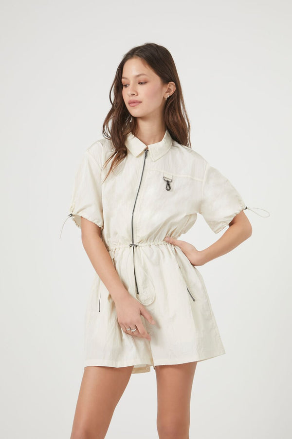 forever 21 Nylon Zip-Up Toggle Romper