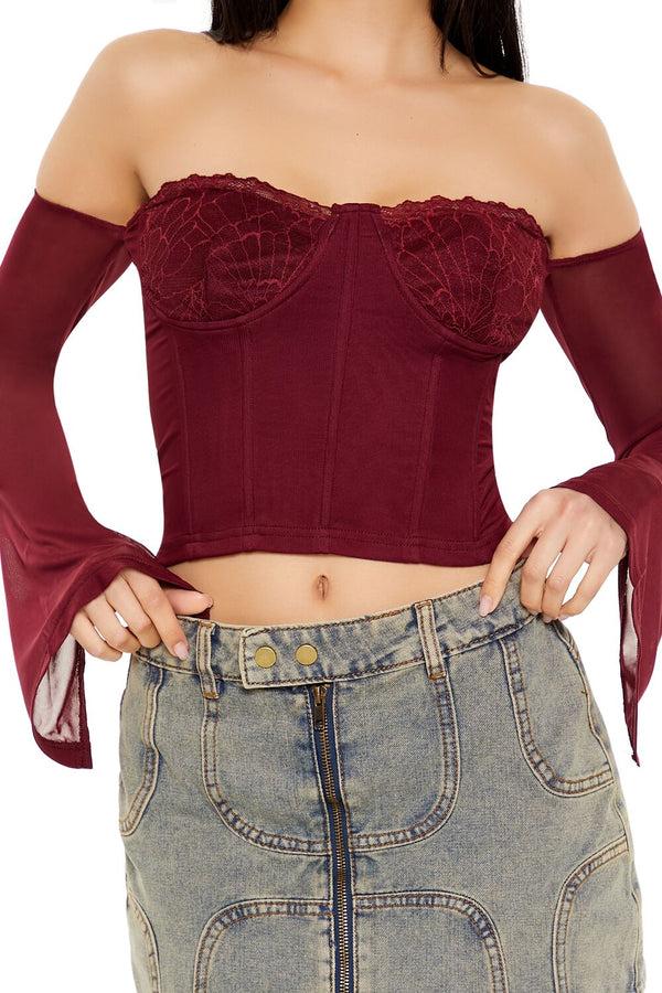 Forever 21 Off-the-Shoulder Bustier Crop Top