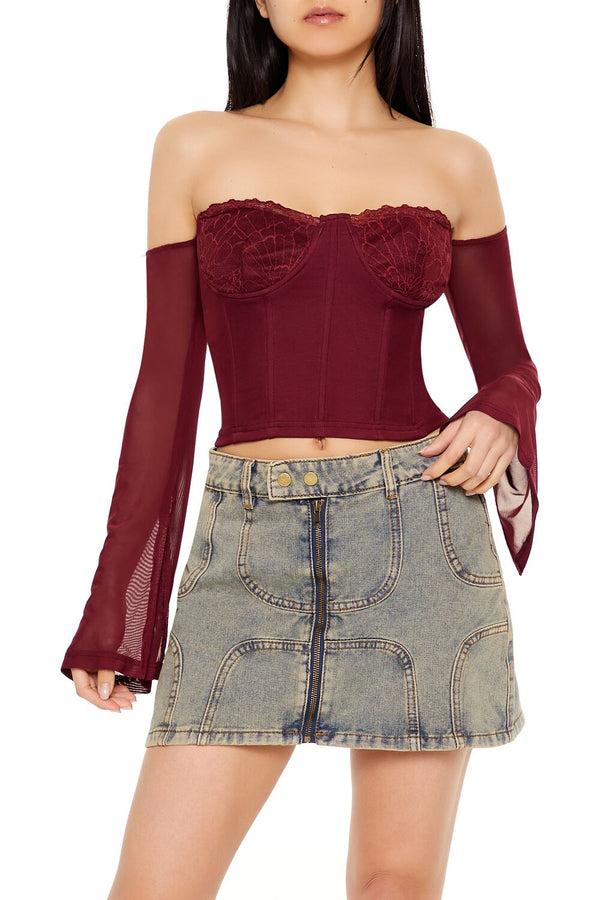 forever 21 Off-the-Shoulder Bustier Crop Top
