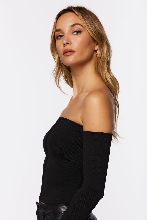Forever 21 Off-the-Shoulder Hook-and-Eye Top