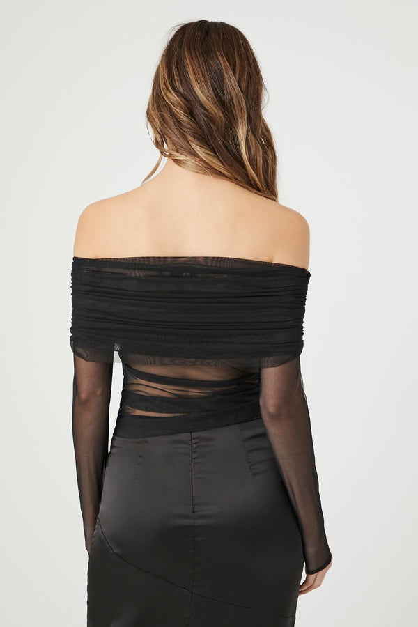 Forever 21 Off-the-Shoulder Mesh Top