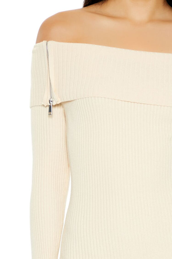 Forever 21 Off-the-Shoulder Mini Sweater Dress