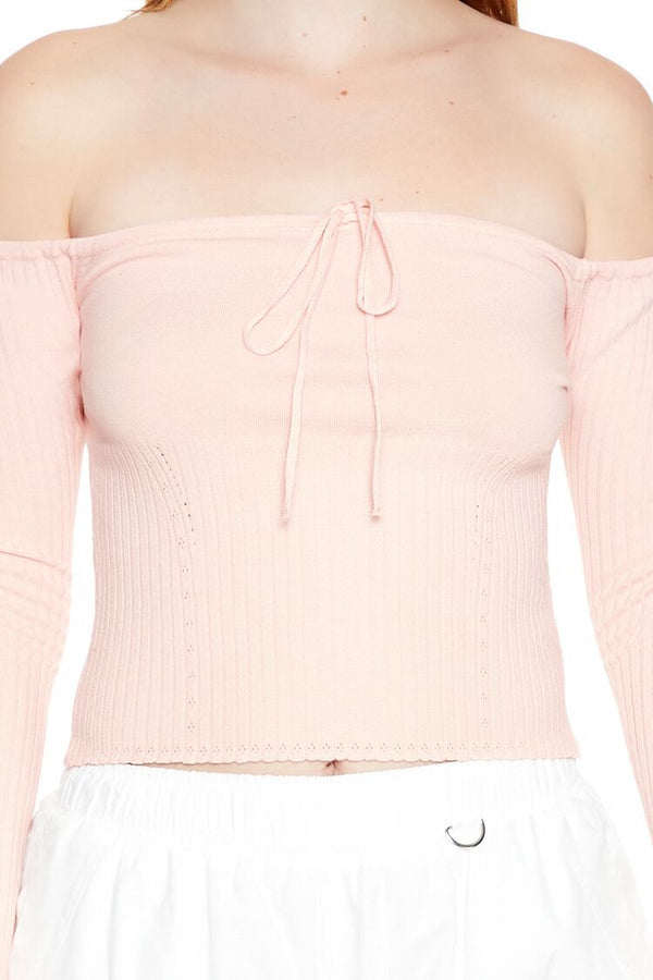 Forever 21 Off-the-Shoulder Sweater-Knit Top