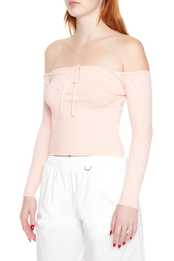 Forever 21 Off-the-Shoulder Sweater-Knit Top