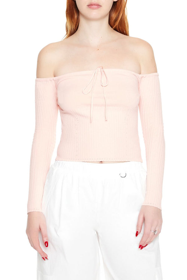 forever 21 Off-the-Shoulder Sweater-Knit Top