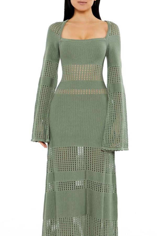 Forever 21 Open-Knit Bell-Sleeve Sweater Dress
