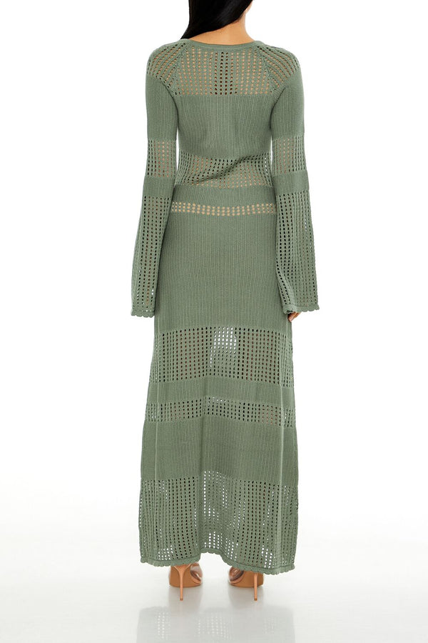 Forever 21 Open-Knit Bell-Sleeve Sweater Dress