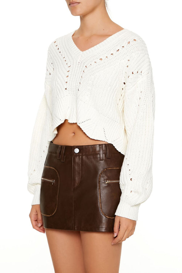 Forever 21 Open-Knit Cropped Sweater