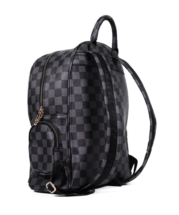 Forever 21 Panther Check Backpack - Black