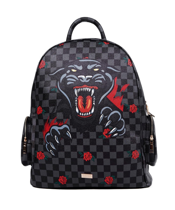 forever 21 Panther Check Backpack - Black