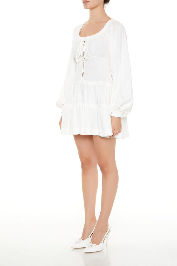 Forever 21 Peasant-Sleeve Mini Dress