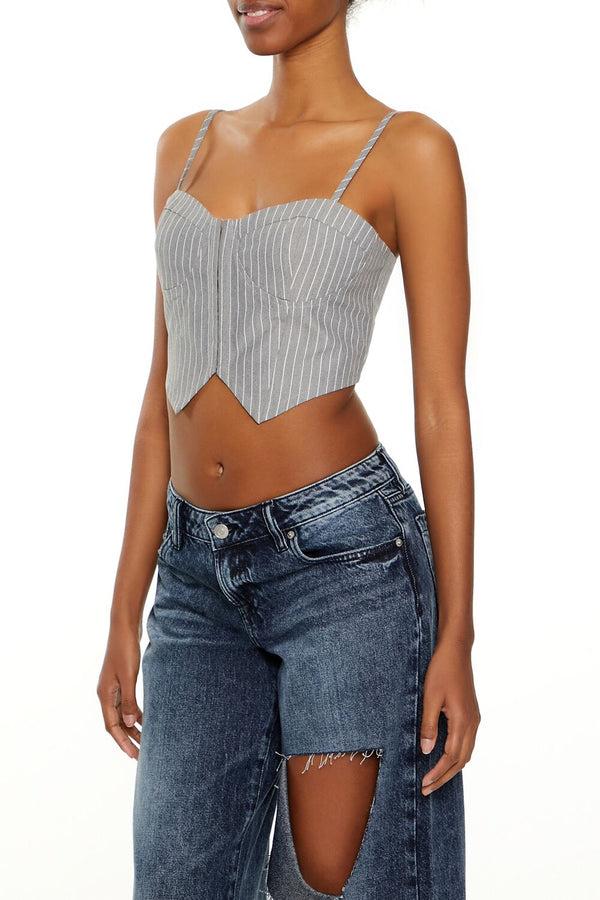 Forever 21 Pinstriped Cropped Cami