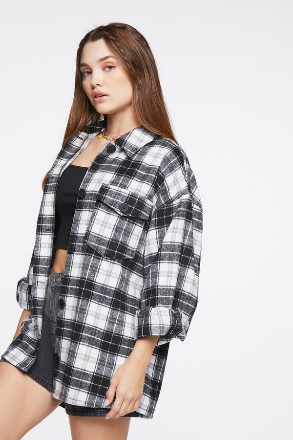 Forever 21 Plaid Button-Up Shacket