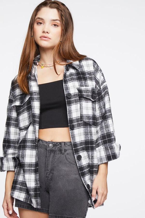 forever 21 Plaid Button-Up Shacket