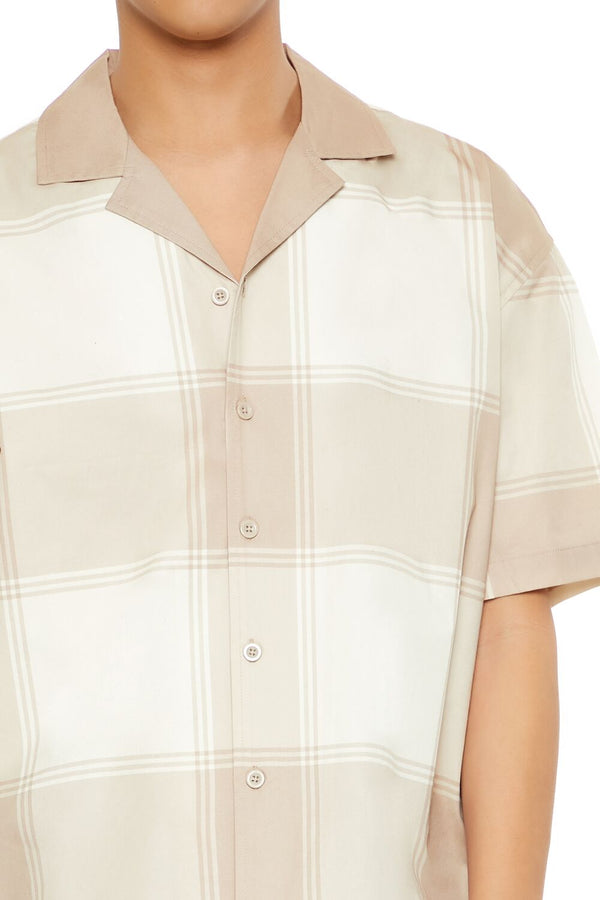 Forever 21 Plaid Drop-Sleeve Cropped Shirt