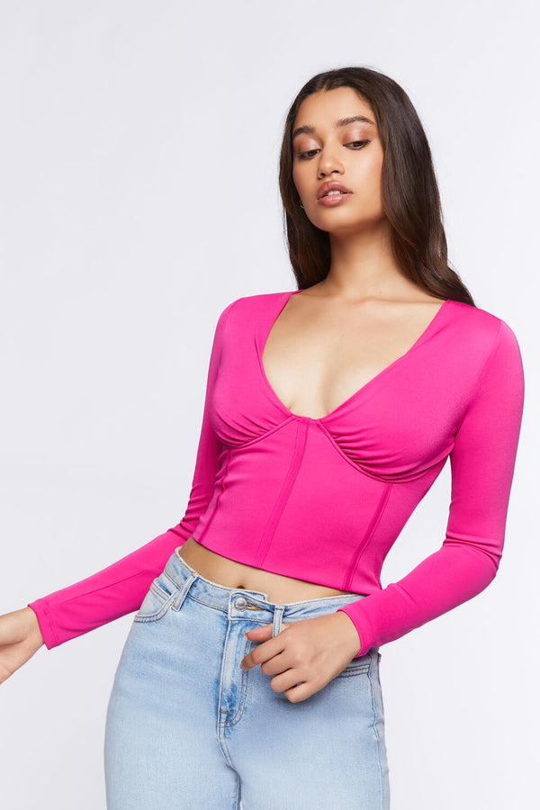 forever 21 Plunging Bustier Crop Top