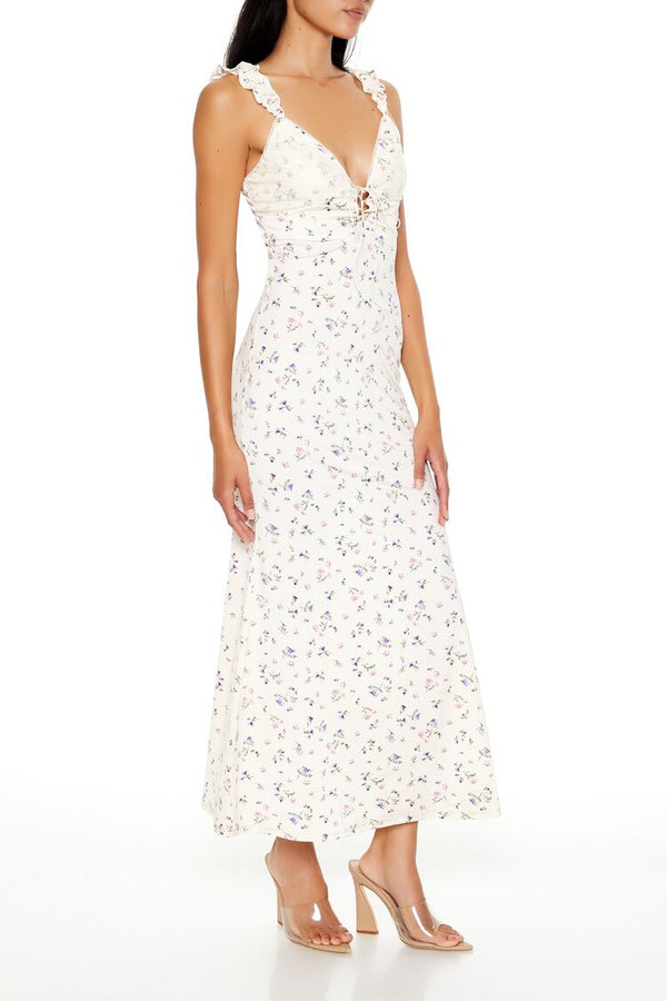 Forever 21 Plunging Ditsy Floral Maxi Dress