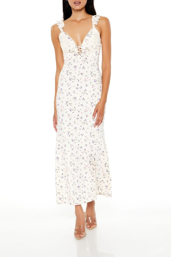 forever 21 Plunging Ditsy Floral Maxi Dress
