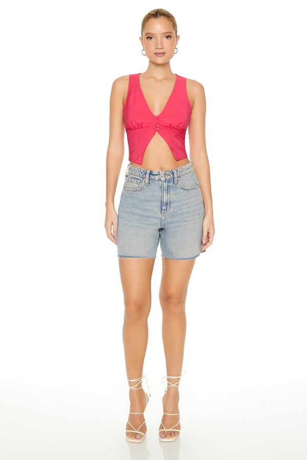 Forever 21 Plunging Split-Hem Crop Top