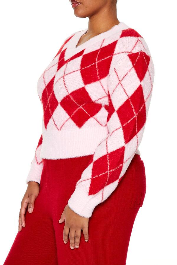 Forever 21 Plus Size Argyle Cropped Sweater